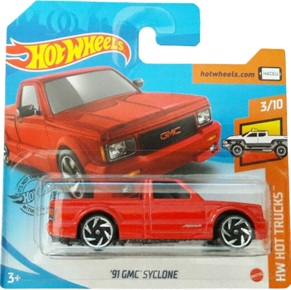 Hot Wheels '91 GMC Syclone HW Hot Trucks 3/10 Rojo Short card, Red