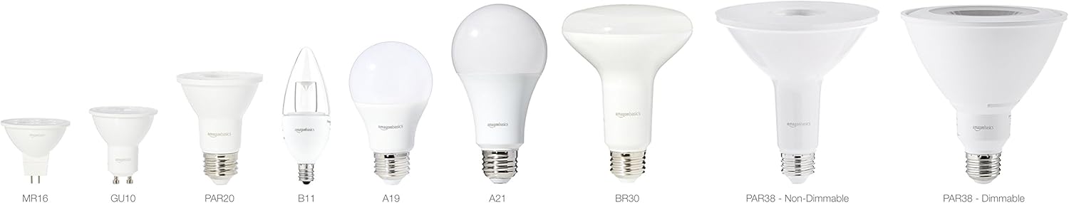 Basics 60 Watt Equivalent, Soft White, Non-Dimmable, 15, 000 Hour Lifetime, A19 LED Light Bulb | 6-Pack - - 