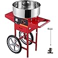VEVOR Electric Cotton Candy Machine with Cart, 1000W Commercial Candy Floss Maker with Stainless Steel Bowl, Sugar Scoop and Drawer, Perfect for Home, Kids Birthday, Family Party, Red