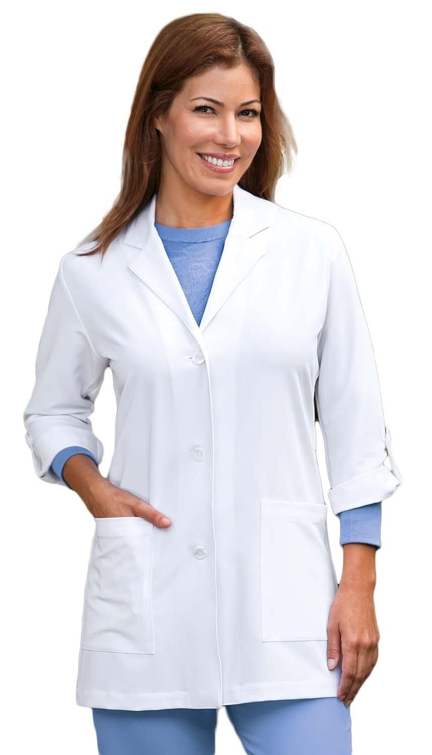 souland woman's white long sleeves lab coat