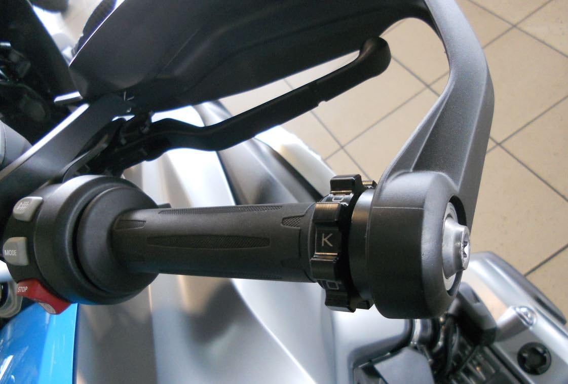 Kaoko (CC400-13 WC) KAOKO™ Cruise Control for BMW R1200GS Water Cooled (2013-) with or without OEM hand guards; and with Barkbusters BHG50-NP hand guards.