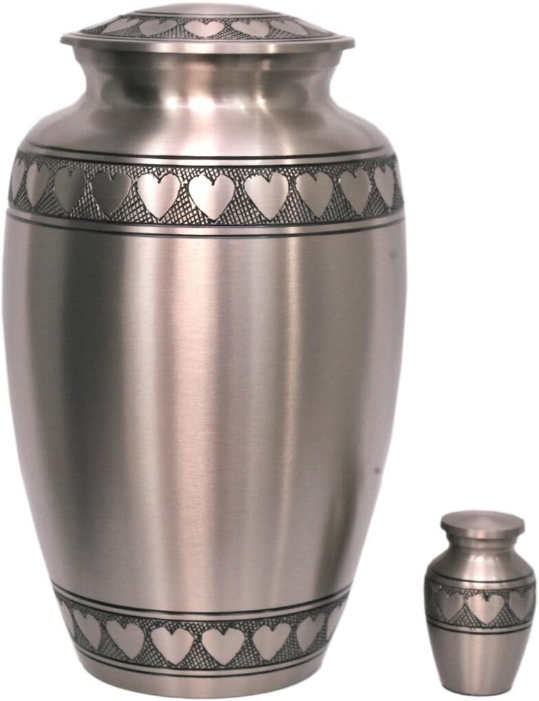 100% Handcrafted Large Pewter Heart Urn MEMORIALS 4U Classic Pewter