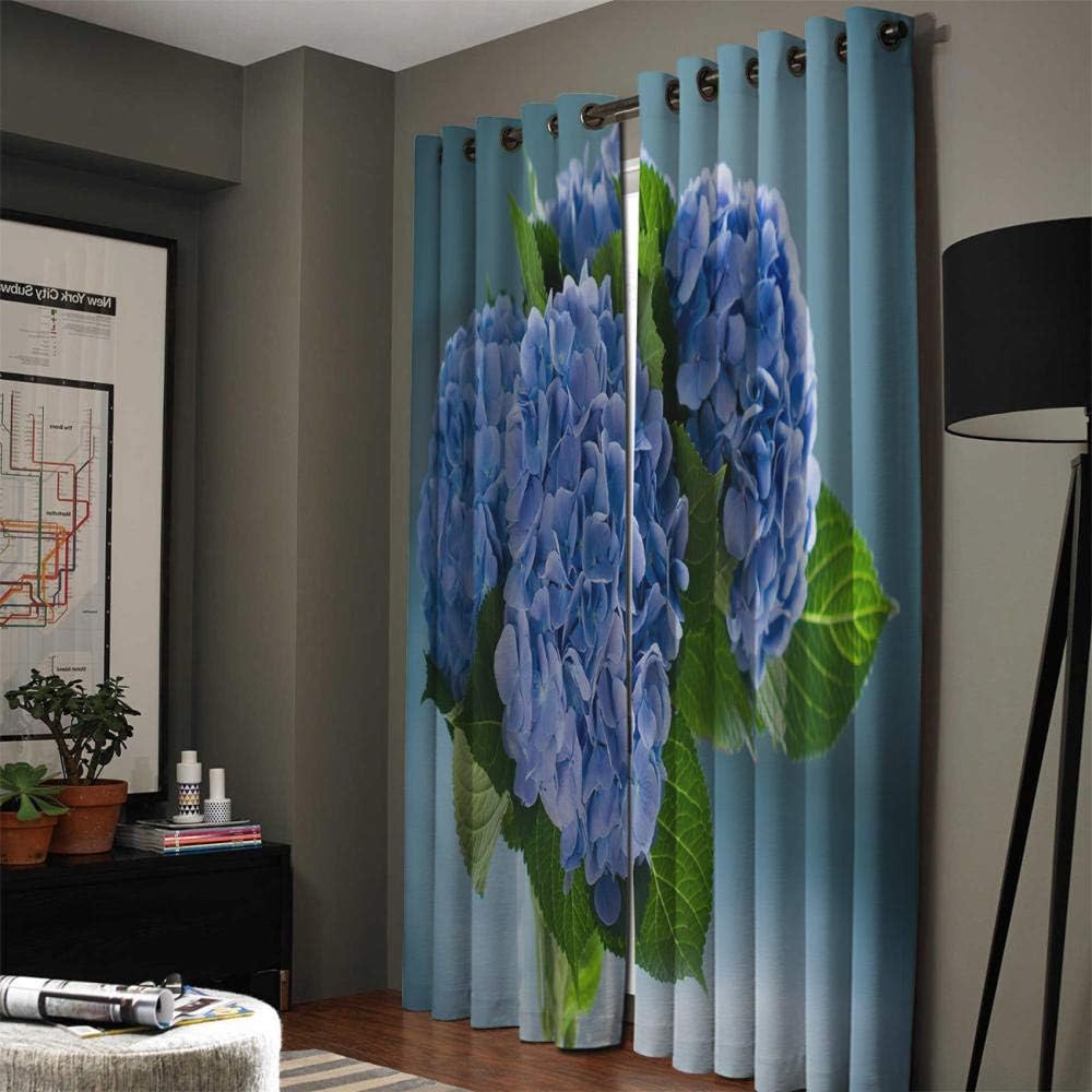 WXhGY Cortina Opacas Modernas Azul Cortinas Térmicas Aislantes con