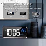 HOMVILLA Digital Alarm Clock with Big LED Temperature Display USB Charging Dual view 5