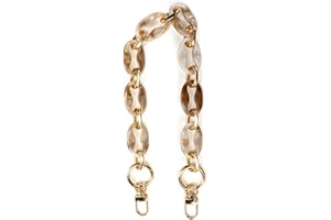 Crapyt Oval Resin Purse Chain Strap Acrylic Marbled White DIY Craft 40cm/15.75" 1 PCS Elegant Stylish Modern Bag Straps Replacement Decor