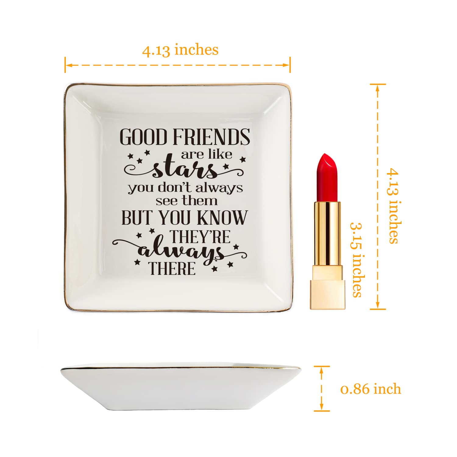HOME SMILE Ceramic Ring Dish Jewelry Tray for Mom Sister Friends