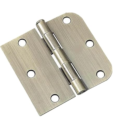 12 Charnières De Porte Rondes – Nickel Satiné – 4x4 Pouces – Rayon 5/8 – House Guard