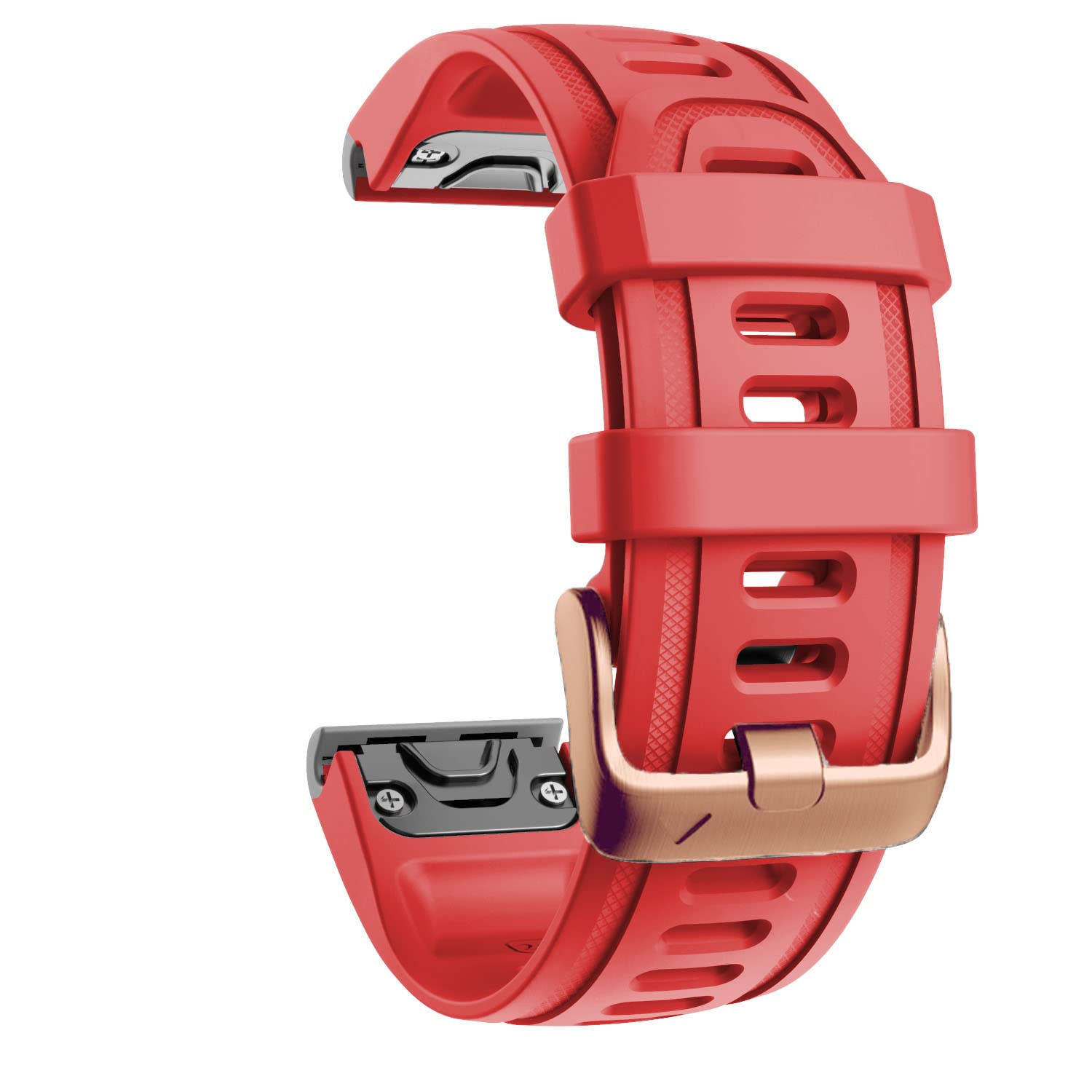 Fleshy Leaf QuickFit 20mm Watch Band Compatible with Garmin Fenix 7S 5S/ 5S Plus, 6S/ 6S Pro, D2 Delta S, Descent Mk2S - Silicone Replacement Strap Bracelet Wristband-SmartWatch Accessories (Red)