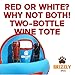 Wine Carrier Tote Bag for Travel - Black & White Insulated 2 Bottle Carrying Bag Cooler - Thick Neoprene Wine Bottle Holder Keeps Bottles Protected- Perfect for Picnics, Beach, Airplane Travel