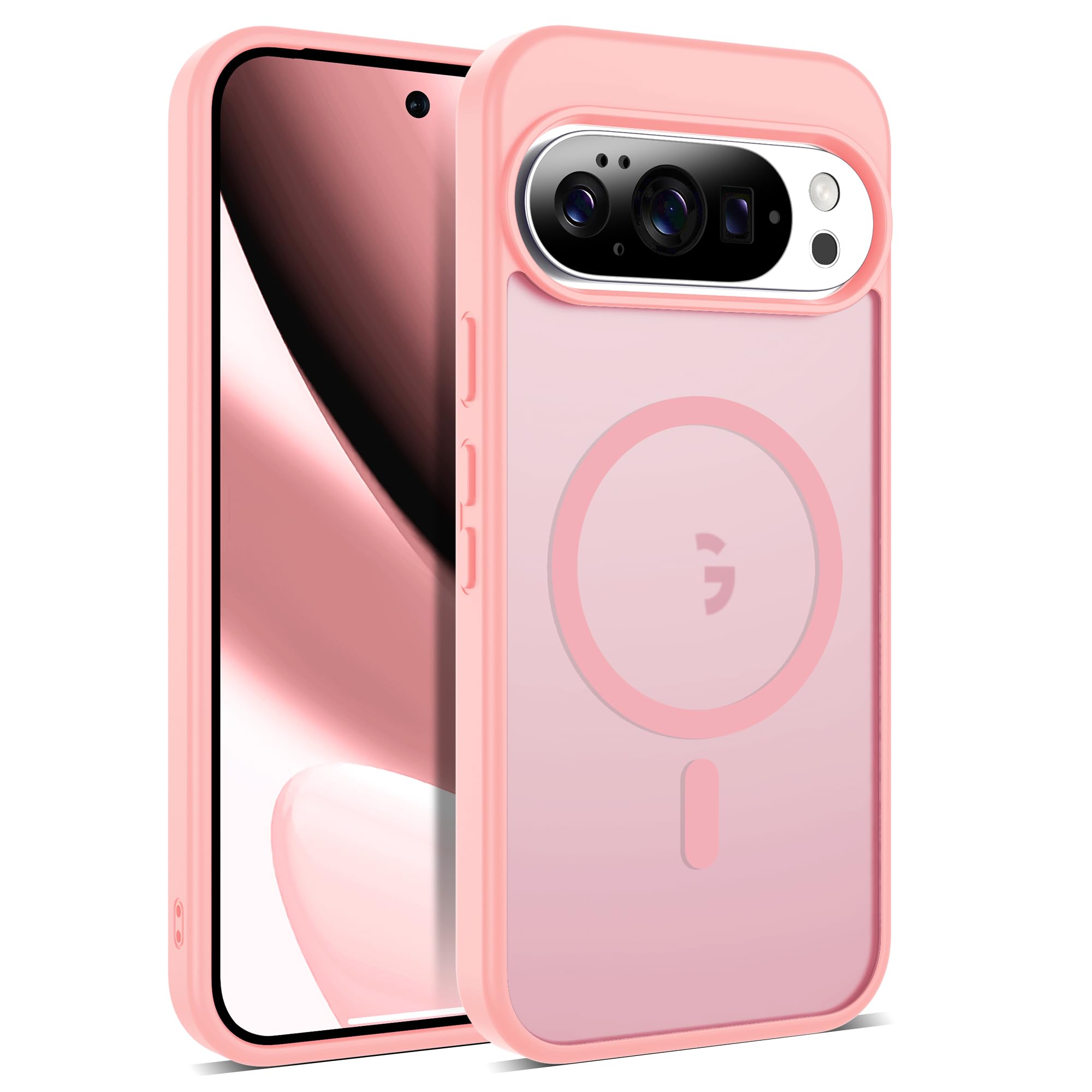 Photo 1 of XIEWE Compatible with Google Pixel 10 Case & Google Pixel 10 Pro Case with Magnetic [Compatible with Mag-Safe] Slim Translucent Matte Phone Cases with Anti-Fingerprint Tech, Pink