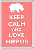 Keep Calm and Love Hippos - Novelty Jumbo Fridge Magnet