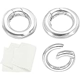 PATIKIL 8/9.8/11.6mm 925 Sterling Silver Spring Gate Rings, 3Pcs Round Spring Clasps Necklace Enhancer Shortener Closures Connector for Jewelry Making Necklaces DIY, Silver Tone