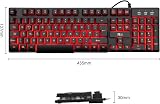 Rii RK100 Gaming Keyboard 105 Keys Red Purple Blue Backlit UK Layout view 8
