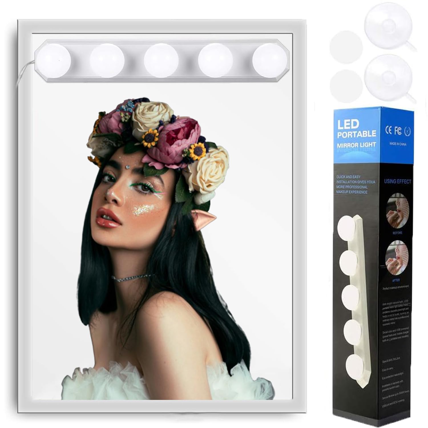 LED Hollywood Style 5W Dimmable Make-Up Light, Bathroom Mirror Lamp with Colour Temperature Adjustable Lighting