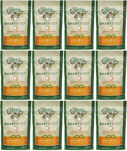 Feline Greenies Chicken SmartBites Hairball Control 1.6Lbs (12x 2.1oz)
