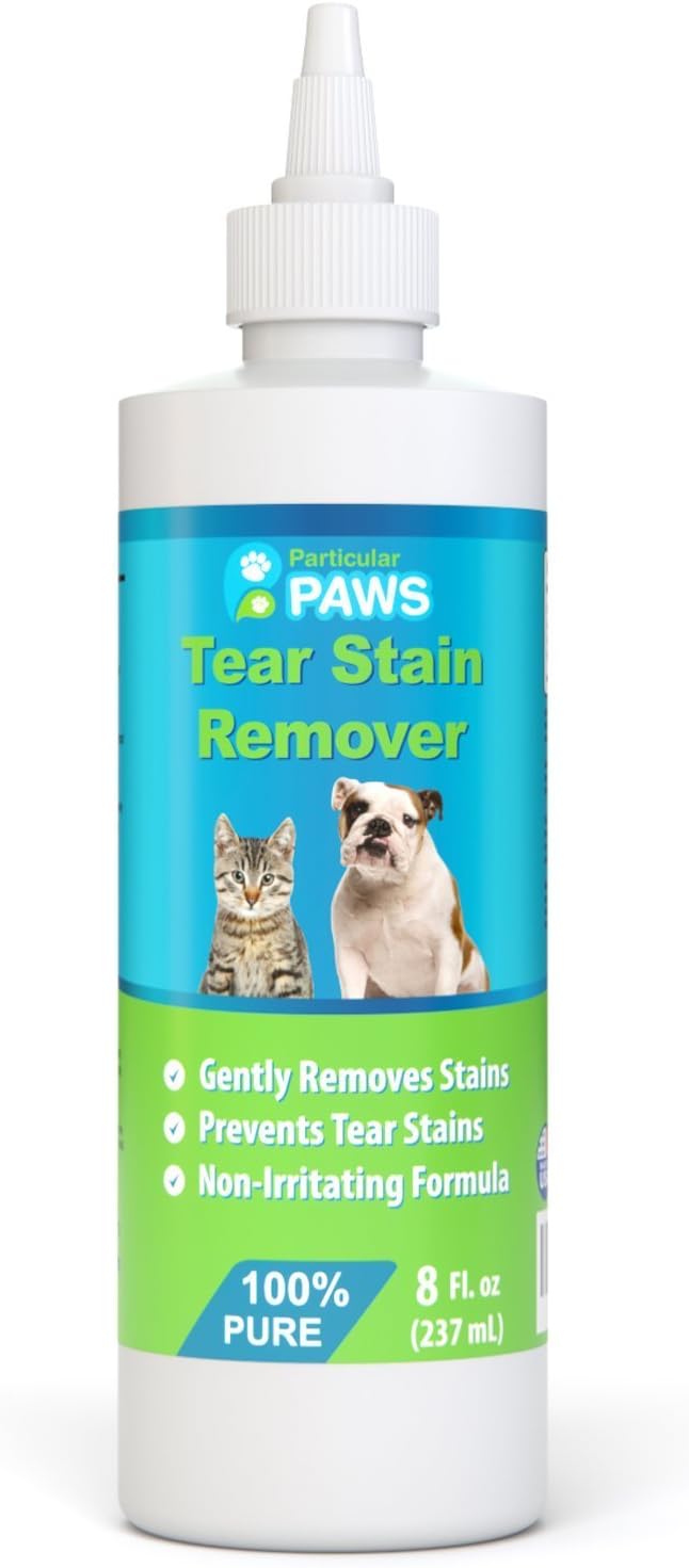 Particular Paws Tear Stain Remover for Dogs and Cats - Lemongrass Oil, Lavender Oil & Tea Tree Oil - 8oz