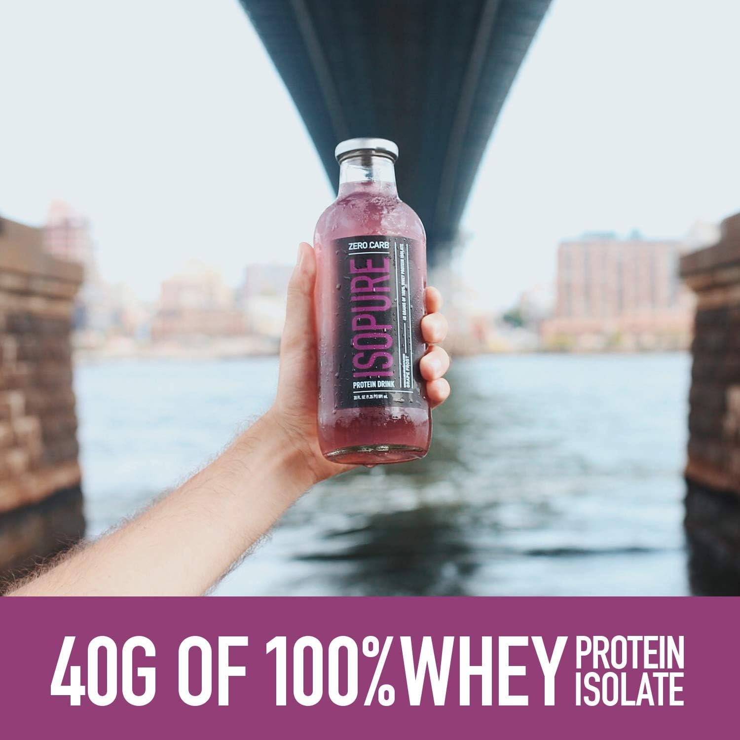 Isopure 40g Protein, Zero Carb Ready-To-Drink- Grape, 20 Ounce (Pack of 12): Health & Personal Care