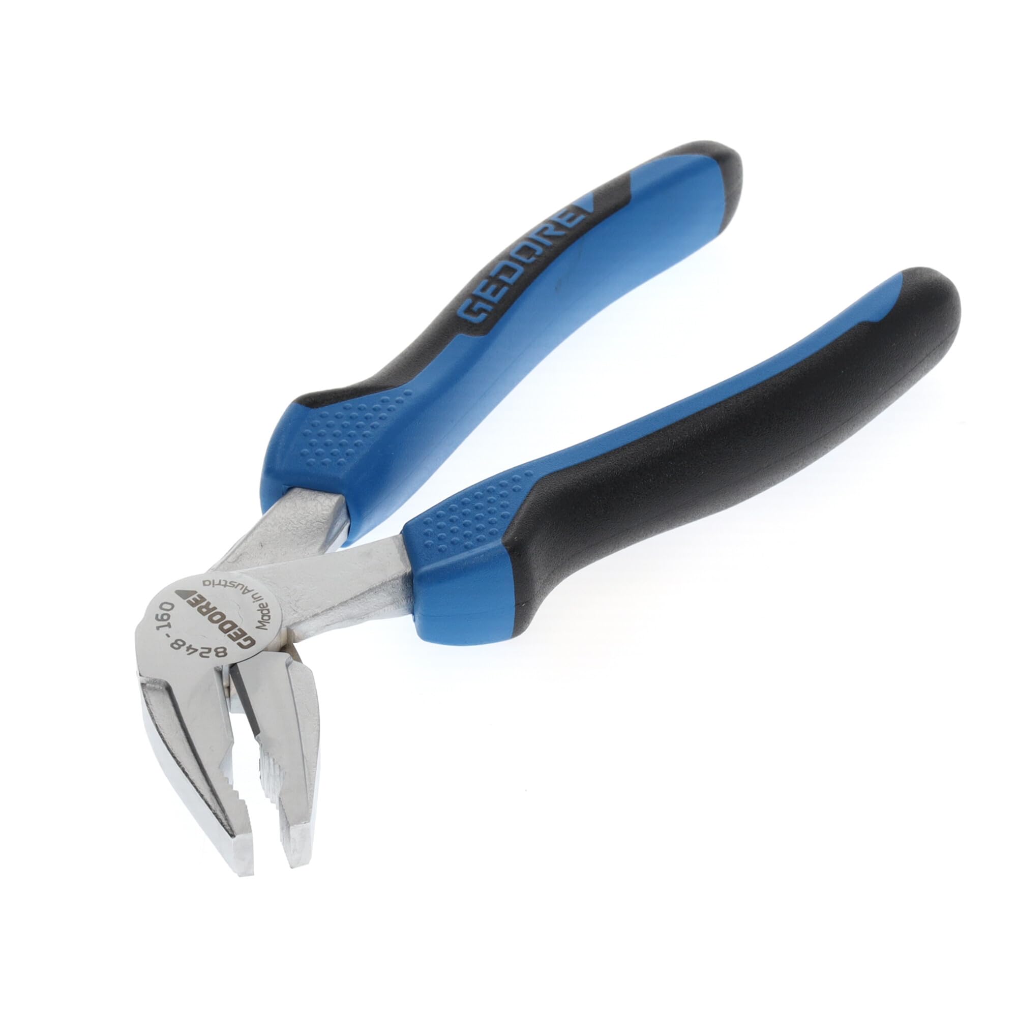 GEDORE Angled combination pliers for cutting/holding/twisting, HRC 63-65 induction-hardened precision cutting edges, 8248-160 JC