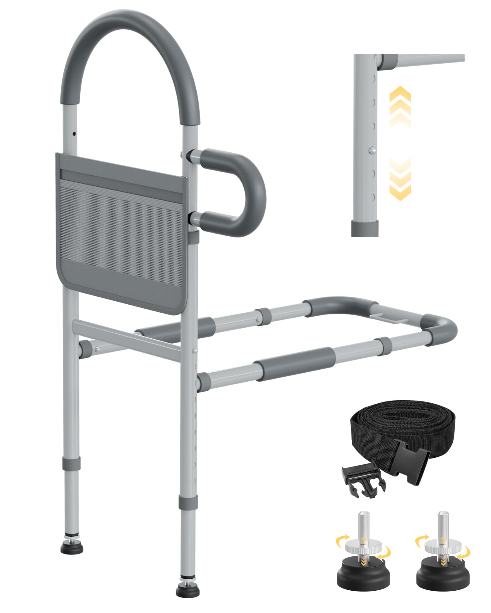 Photo 1 of JivaJot Bed Rails for Elderly Adults Safety, Bedrails for Elderly Adults Grab Bar Bed Handrails, Cane for Seniors with Non-Slip Ergonomic Handle and Storage Pocket, Fit Twin, Full, Queen, King