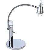 PureOptics LED VLED615 Adjustable Gooseneck Led Desk Lamp with Acrylic Accent, Natural Daylight, Chrome, Silver