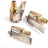 3pcs Tire Air Chuck with Clip Adapter, Brass Locking Tire Inflator Nozzle Adapter, Hose Inflation Quick Connect Adapter with 