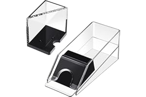 Honoson Blackjack Shoe and Discard Tray Clear Acrylic Blackjack Dealing Shoe Card Dispenser for Playing Cards Discard Holder Trays for Game Poker Accessories(4 Deck)