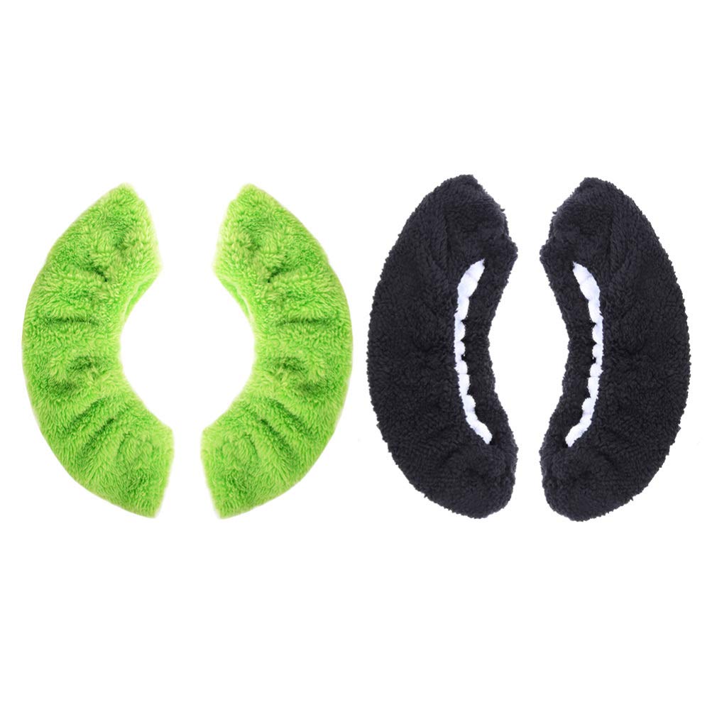 BESPORTBLE 2 Pairs Ice Skate Covers, Kids Skates Covers Polyester Sports Cover Guard Protector Walking Soaker For Hockey Skates Figure Skates(black,green)
