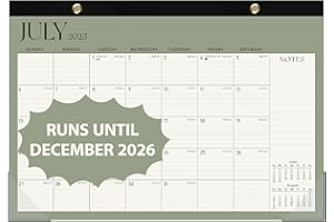 VALOME Desk Calendar 2025-2026, Runs Until December 2026 - Large Size 17" x 12" Desktop/Wall Monthly Calendar with To Do List, Personal Desk Calendar Planner for Home, School, Office