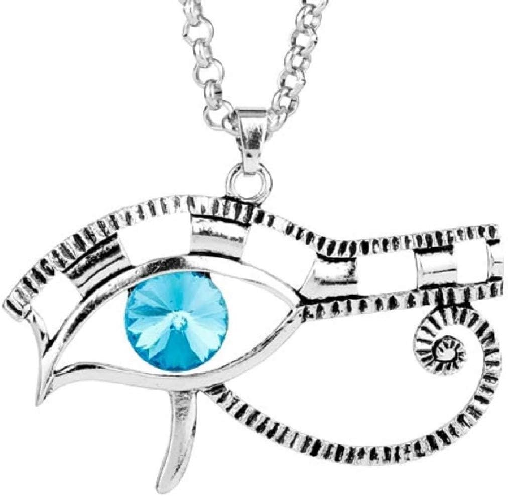 Women's Necklace Blue Eye Stone King Horus Egypt Oriental Christmas Silver Colour Great Gift Idea