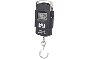 Cryfokt Digital Fish Scale Portable LCD Display Steel Handle Hanging Hook Scale for Fishing Luggage Weight Measurement with N