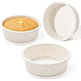Vinino 6 Inch Round Cake Pan Set, 3 Pack Silicone Mold with Metal Frame | Great for Multiple Cake Creations, Cheesecake, Ring Cake, Desserts and Everyday Baking with Easy Cleanup