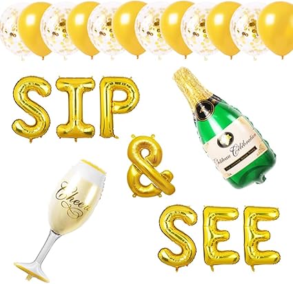 Amazon Com Sip And See Balloon Banner Southern Theme Newborn