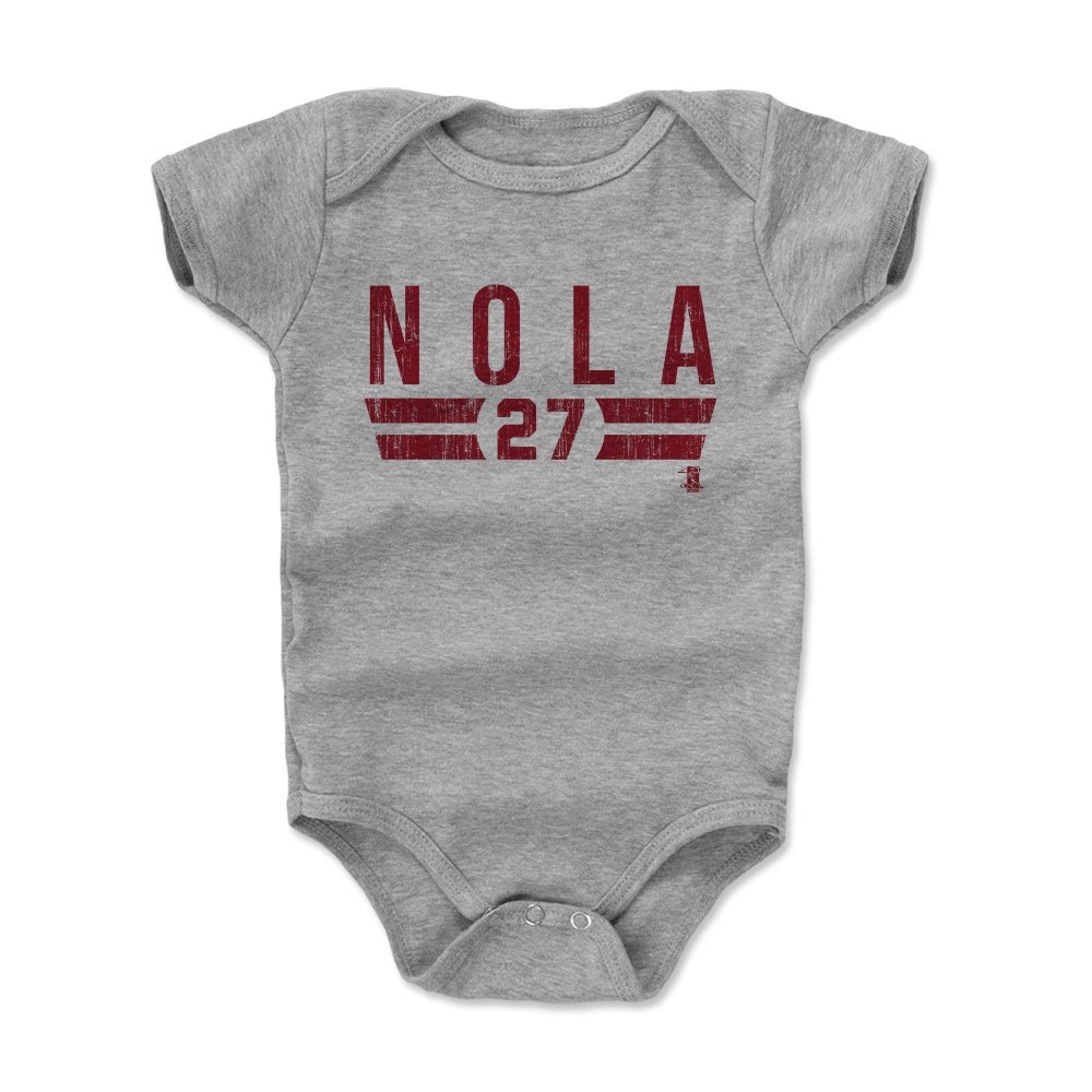 500 LEVEL Aaron Nola Baby Clothes & Onesie (3-6, 6-12, 12-18, 18-24 Months) - Philadelphia Baseball Baby Clothes - Aaron Nola Font