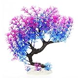 Aquarium Decor Realistic Artificial Aquatic Plants 10.6 Inch for Fish Tank Decorations, Non Toxic Fresh Water Plastic Plant Decoration Ornament for Aquariums Safe for All Fishes, Purple