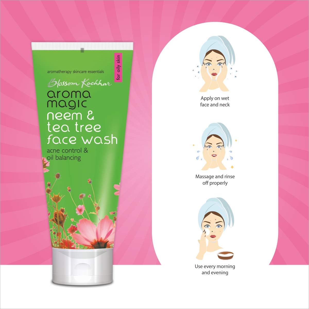 Amazon Com Aroma Magic Neem And Tea Tree Face Wash 100ml Health Personal Care