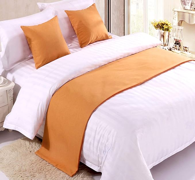 Mengersi Solid Bed Runner Scarf Protector Slipcover Bed