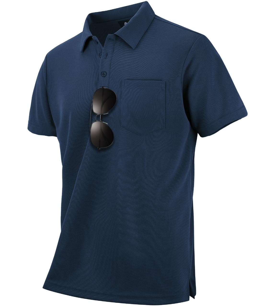 Photo 1 of 2XL LLdress Men's Polo Golf Shirt Short Sleeve T-Shirts Pique Collared Shirts with Pocket Navy Blue