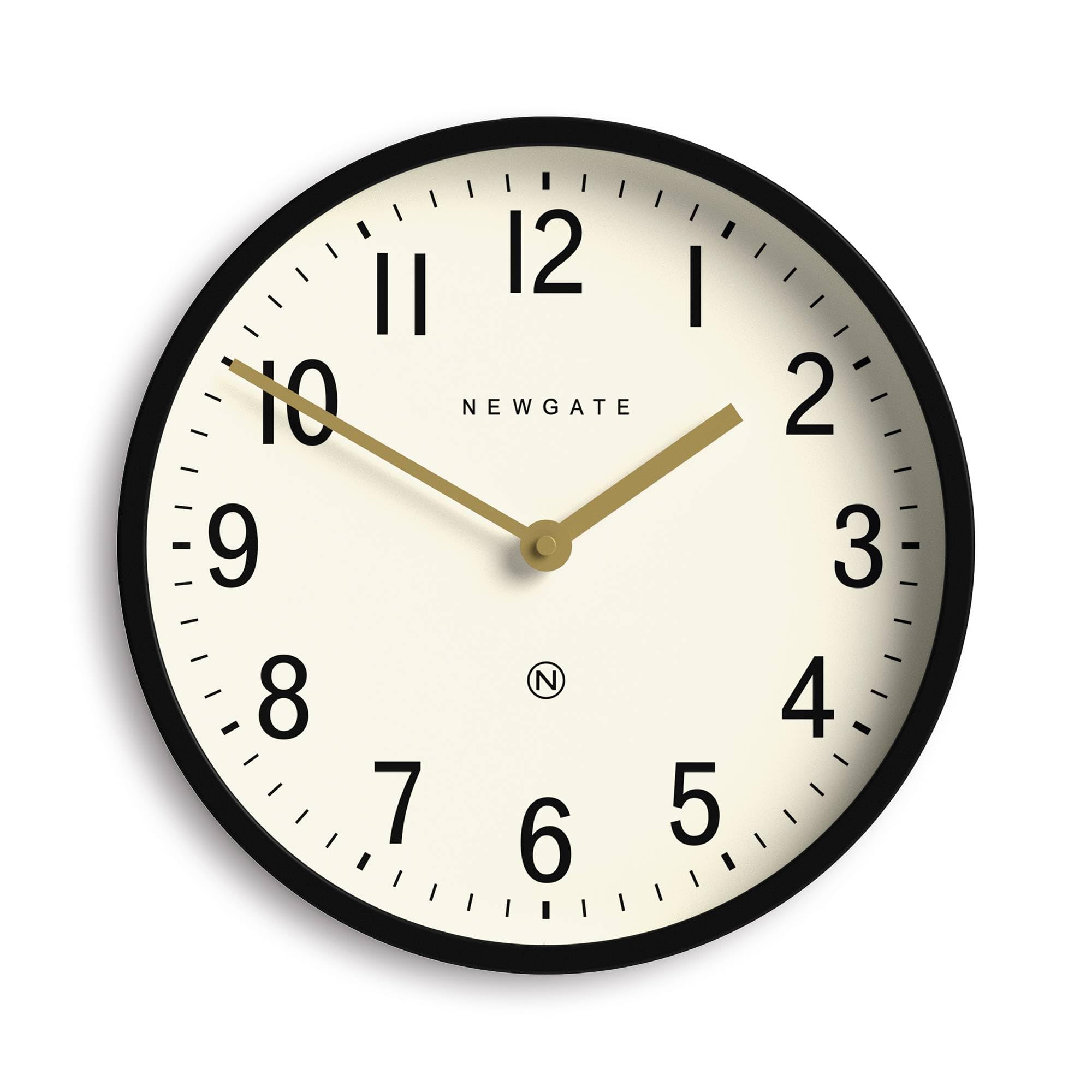 NEWGATE® Master Edwards wall clock | Mid-century style clock | 30cm | Deep metal case in matt black | Modern retro design for kitchen, living room or office