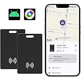 Wireless Rechargeable Wallet Tracker Card Air Tags-2 Pack Android, Works with Google Find Hub App (Android Only), 1.8mm Ultra-Slim, Smart Tracking Tag for Luggage/Passports/Keys/Bags, IP68 Waterproof