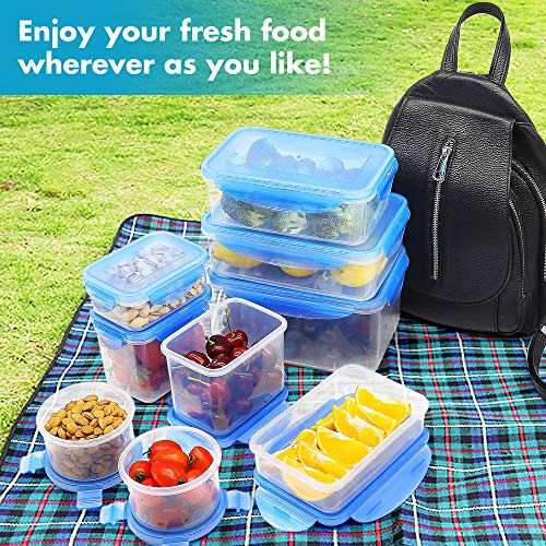 Food Storage Containers with Lids, MOKALOO Plastic Meal Prep Containers with Airtight Leak Proof Lids, BPA-Free Reusable Bento Lunch Box, Food Prep Containers for Kitchen Use [9-Pack] - Thumbnail 6