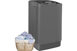 Nictemaw Portable Washing Machine, 13.5Lbs Capacity Full-Automatic Portable Washer, 1.8Cu.ft Washer and Dryer Combo with Drain Pump, LED Display, 10 Programs & 8 Water Levels for Apartment Dorm RV