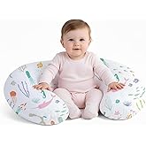 Little Grape Land Nursing Pillow for Breastfeeding, Ergonomic Feeding Pillow with Removable Cover, Baby Feeding Pillow with Hidden Zipper Guard and Supportive Breathable Filling, Ocean, Original