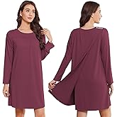 Deyeek Hospital Gowns for Women Open Back Tear Away Post Surgery Dress Long Sleeve with Shoulder Snaps Adaptive Nightgowns