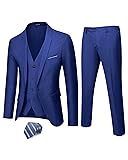 Hihawk Men's 3 Piece Suit Set with Tie, One Button