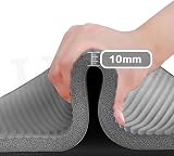 Lions Yoga Mat 10mm Thick NBR Non-Slip with Carry Strap Grey Silver view 8