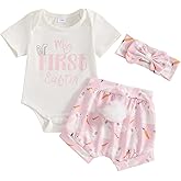 Thorn Tree Newborn Baby Girl Clothes My First Mother's Day Outfits Besties Embroidery Romper Skirt Shorts Headband 3Pcs Set