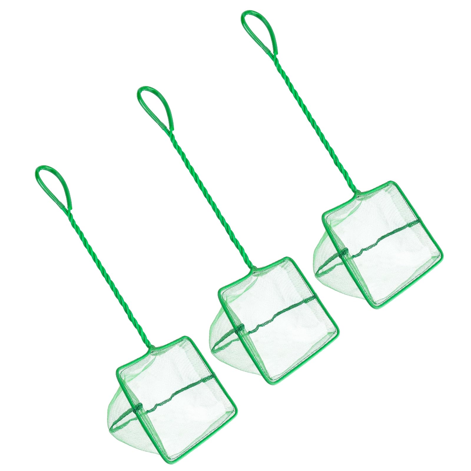 Pack of 3 Small Aquarium Nets Fine Mesh Fishing Nets Landing Net Aquarium Fish Net with Plastic Handle for Small Fish Shrimp Aquarium Fish, Aquarium Equipment