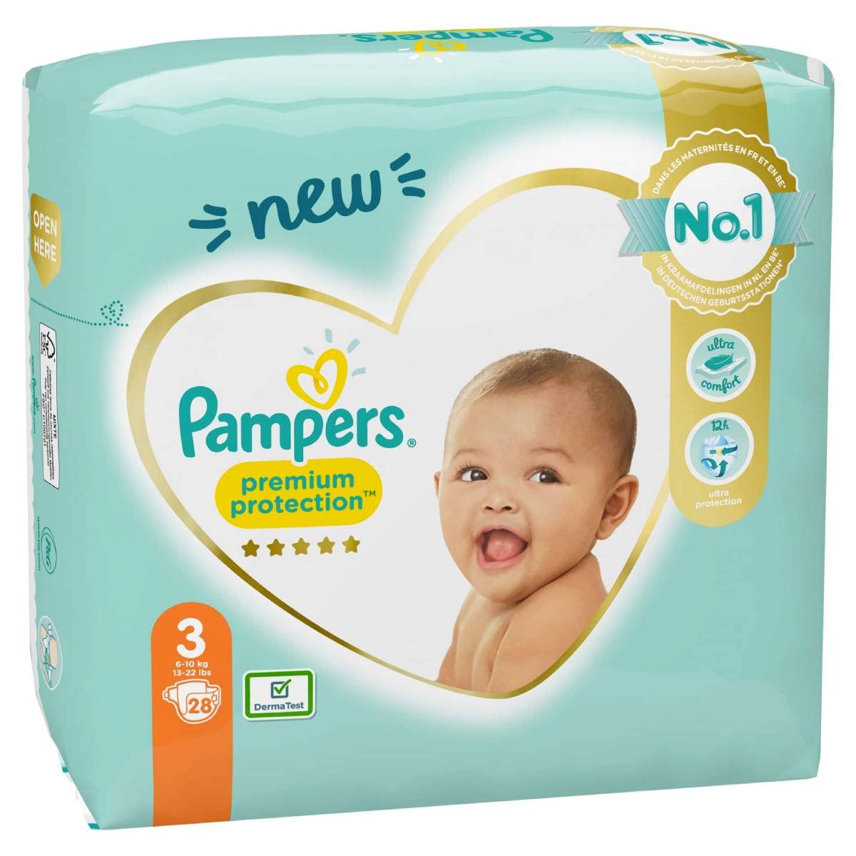 Pampers - Premium Protection Diapers Size 3, for Babies 6-10 kg - 28 Pieces