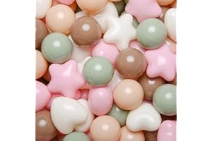 TRENDPLAY Ball Pit Balls Big Star Heart Shapes for Toddlers Kids, BPA Free, for Soft Play, Pool, Tent, Party,50 100 200 500 pcs