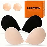 Invisible Strapless Sticky Bra Push up for Women, Ultra Adhesive Bra for Backless Dress, Cleavage Lift with Nipple Covers